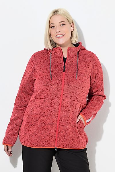 Ulla Popken Sweatjacke Strickfleece-Jacke Teddyfleece 2-Wege-Zipper günstig online kaufen