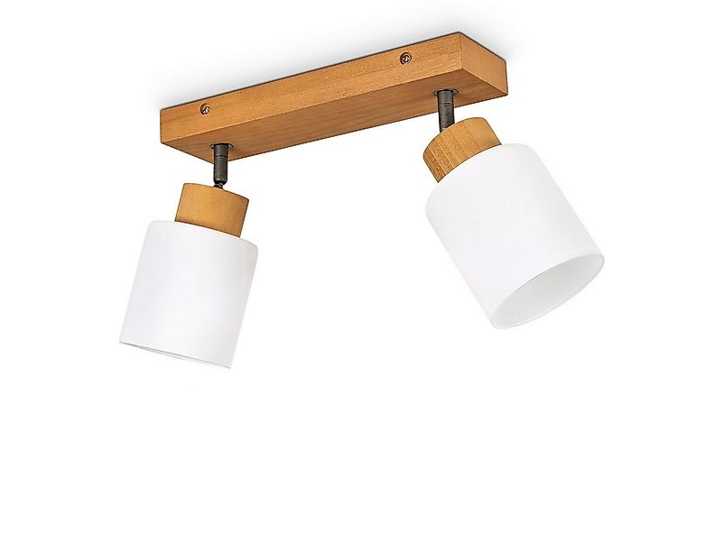 hofstein Deckenleuchte »Montemassi« Deckenlampe aus Holz/Metall/Glas in Nat günstig online kaufen