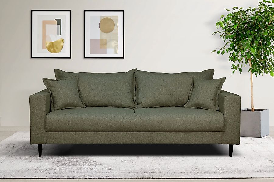 Home affaire 3-Sitzer "VEYRAS, hoher Sitzkomfort, Maße B/T/H: 212/84/76 cm" günstig online kaufen