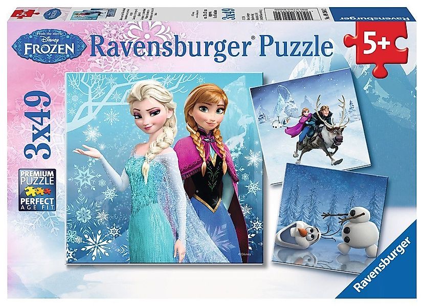 Ravensburger Puzzle 3 x 49 Teile Kinder Puzzle Disney Frozen Abenteuer im W günstig online kaufen