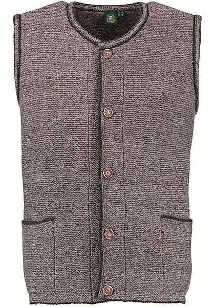 OS Trachten Strickweste Ormeya Herren Weste mit Rundhalsausschnitt und Pasp günstig online kaufen