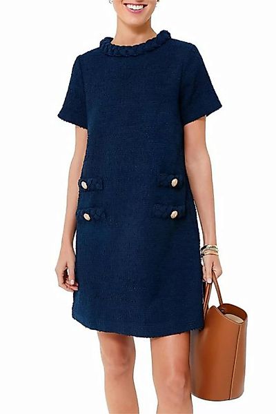 JDMGZSR Sommerkleid Casual Einfarbig A-Linie Party Kleider Tweed Kleid Stra günstig online kaufen