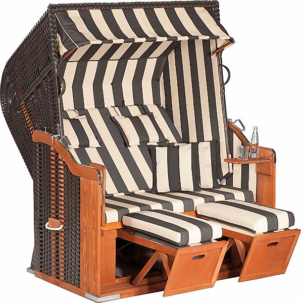 SunnySmart Strandkorb "Rustikal 250 Plus XL" 2 XL-Sitzer, komplett montiert günstig online kaufen