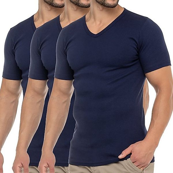 celodoro Kurzarmshirt Herren Business T-Shirt V-Neck günstig online kaufen