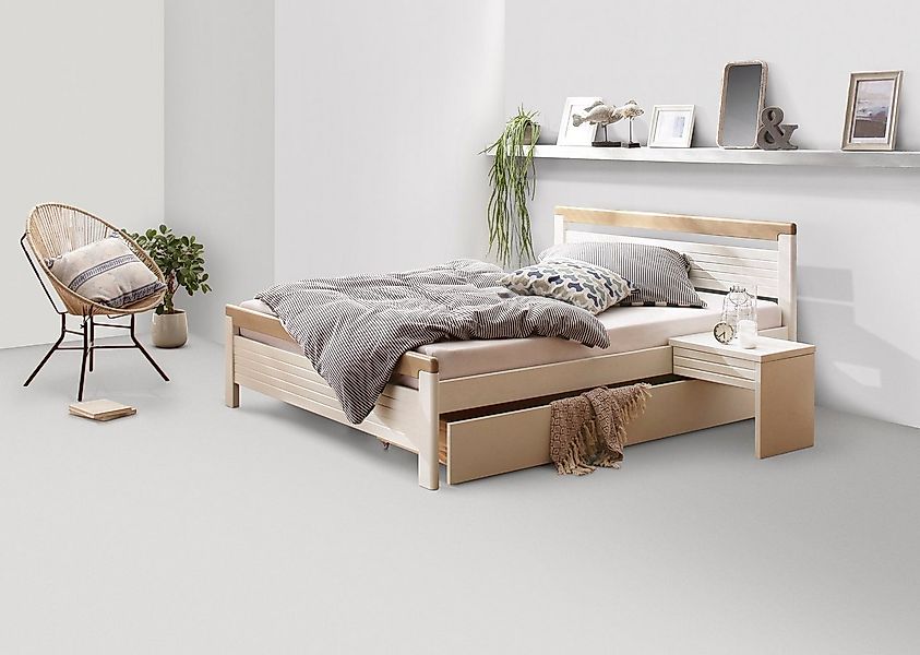 OTTO home Massivholzbett "CAPRE" im skandinavischem Landhausstil, mit Rollr günstig online kaufen