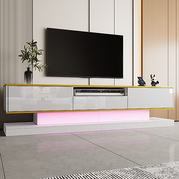 Merax Lowboard hochglanz TV-Schrank mit LED-Beleuchtung günstig online kaufen