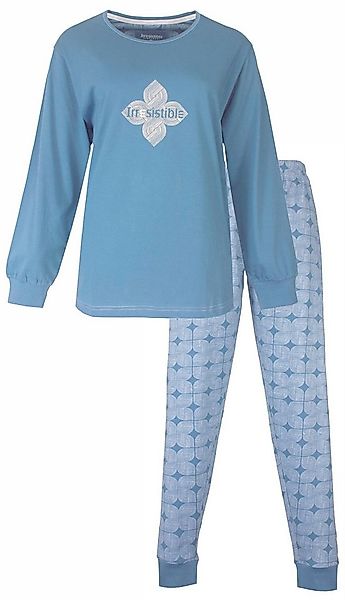 Irresistible Schlafanzug Damen Pyjama lang mit Bündchen (2 tlg) Baumwolle günstig online kaufen