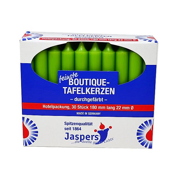 Jaspers Kerzen Tafelkerze Boutique-Kerzen Hotelpackung kiwi günstig online kaufen