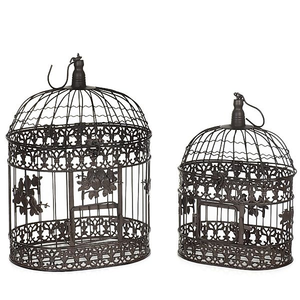 Moritz Hängedekoration Deko-Vogelkäfig 2er-Set Metall altbraun günstig online kaufen