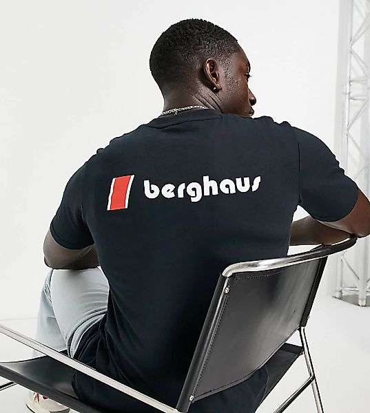 Berghaus – Heritage – T-Shirt in Schwarz mit Logo auf Vorder- und Rückseite günstig online kaufen