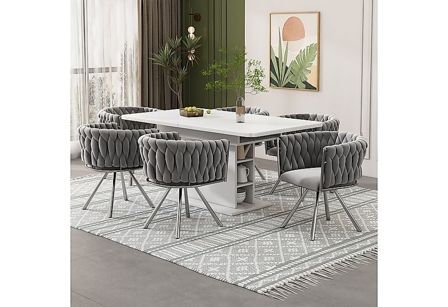 Flieks Esszimmerstuhl (360° drehbar, Set, 6 St), 6er Set Polsterstühle Dreh günstig online kaufen