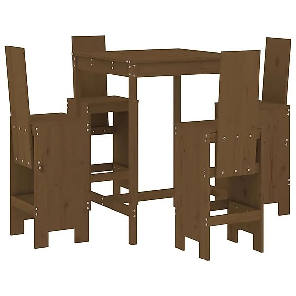 vidaXL 5-tlg Gartenbar-Set Honigbraun Massivholz Kiefer Modell 4 günstig online kaufen