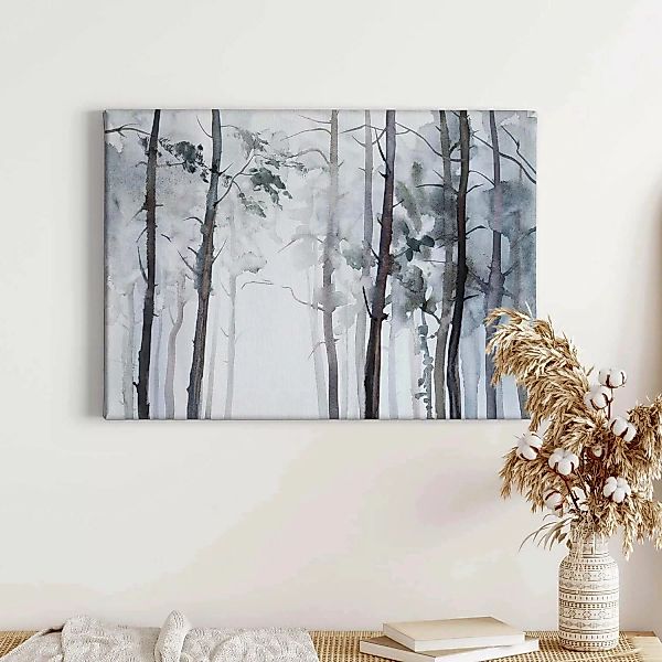 Bricoflor Wald Bild Im Wasserfarben Stil Aquarell Leinwand Bild Mit Bäumen günstig online kaufen