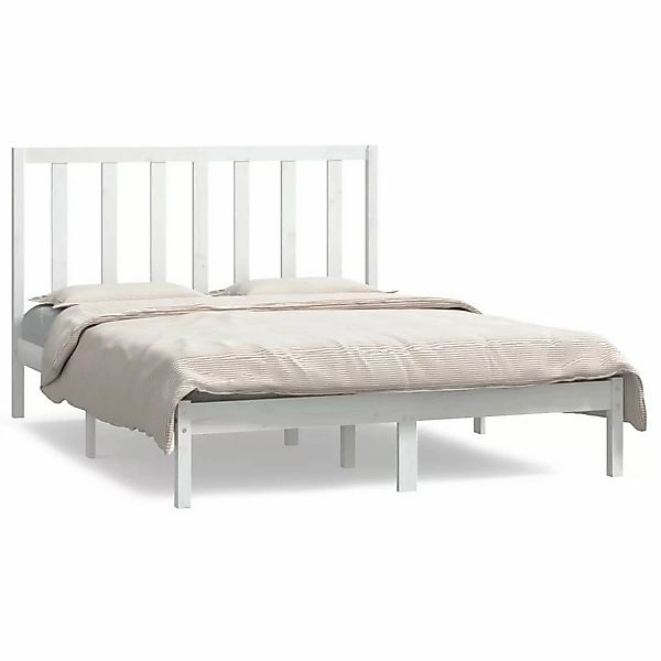 Vidaxl Massivholzbett Weiß Kiefer 140x190 Cm günstig online kaufen