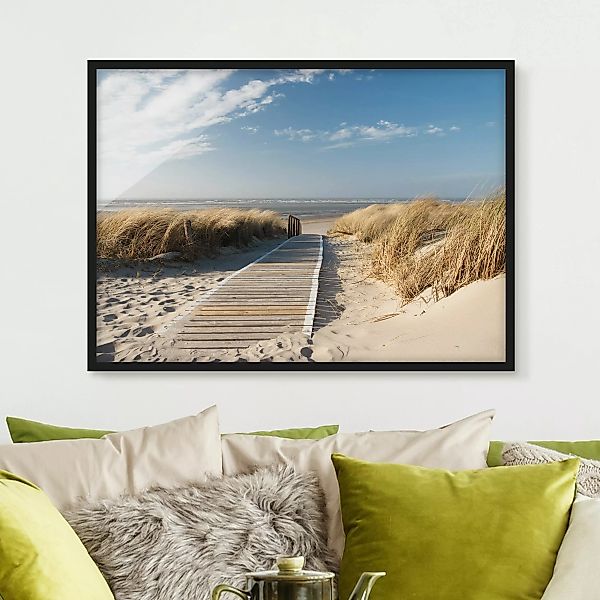 Bild mit Rahmen Natur & Landschaft - Querformat Ostsee Strand günstig online kaufen