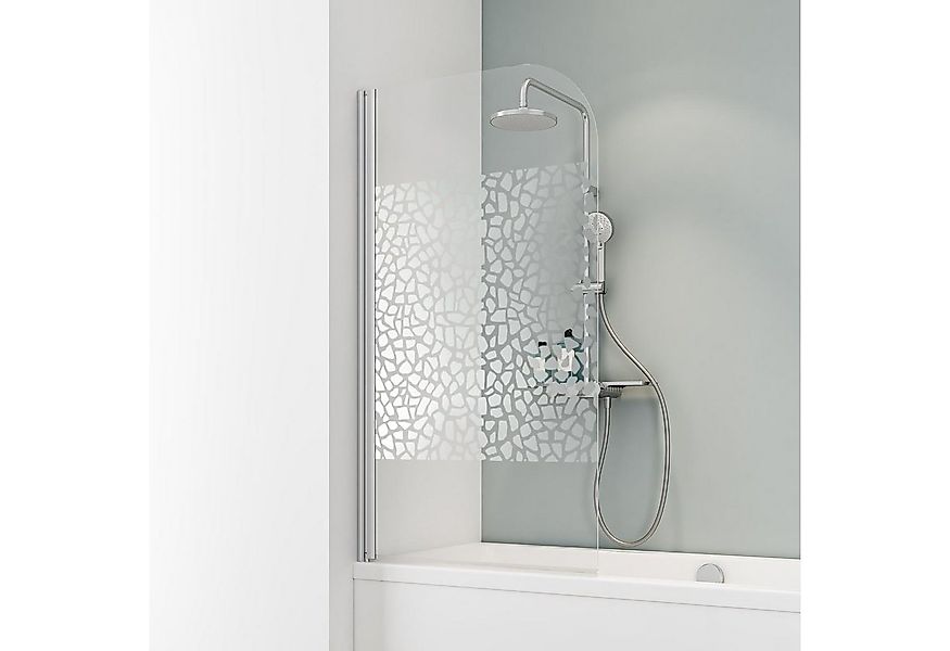 Schulte Badewannenfaltwand 80x140 cm, Duschwand für Badewanne, Dekor Terraz günstig online kaufen