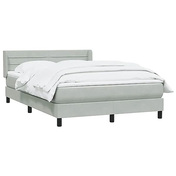 vidaXL Boxspringbett mit Matratze Hellgrau 140x210 cm Samt 3318195 günstig online kaufen