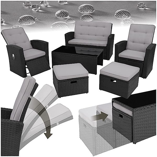 tectake Loungeset Rattan Lounge, (Set., 6-tlg), günstig online kaufen