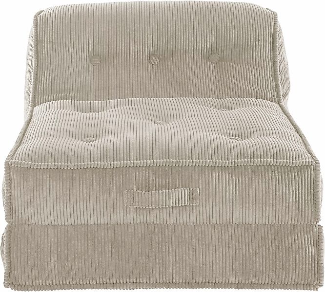 INOSIGN Sessel "Pia", Loungesessel aus Cord, in 2 Größen, Pouf-Funktion. günstig online kaufen