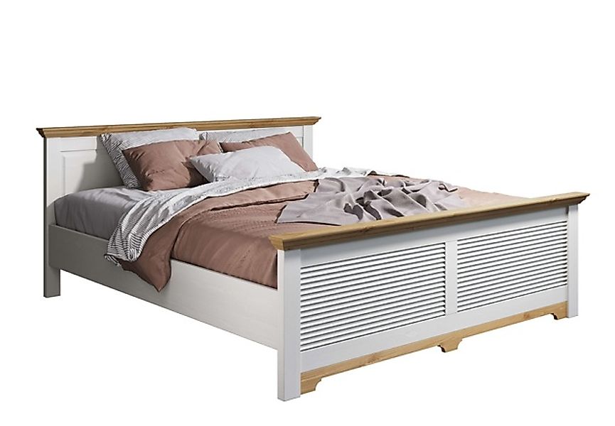 Home affaire Bett »Rauna, Landhausstil, edles Design mit Lamellen und Kasse günstig online kaufen