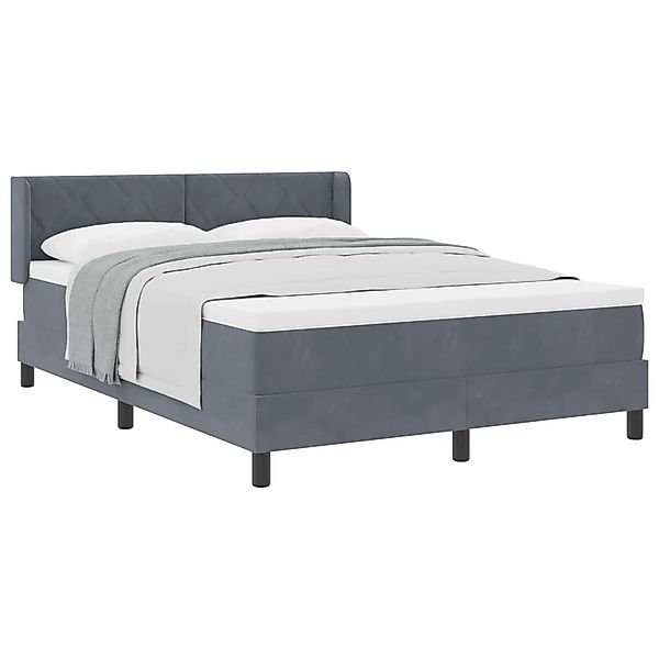 vidaXL Boxspringbett mit Matratze Dunkelgrau 190 x 140 cm Polyester 3341517 günstig online kaufen