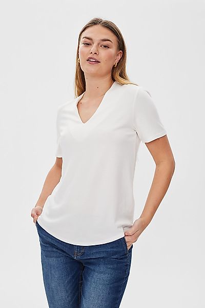 FREEQUENT Kurzarmbluse FQYR elastisch, mit V-Ausschnitt günstig online kaufen