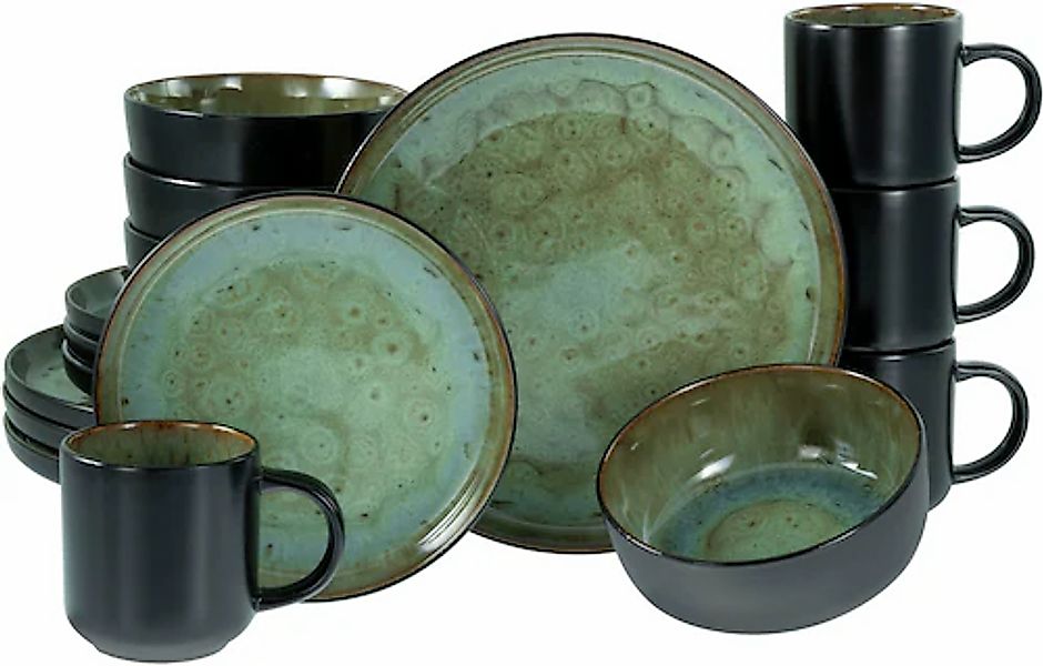 CreaTable Kombiservice »Nordic Fjord, Kombiservice 16-tlg« Reaktivglasur, S günstig online kaufen
