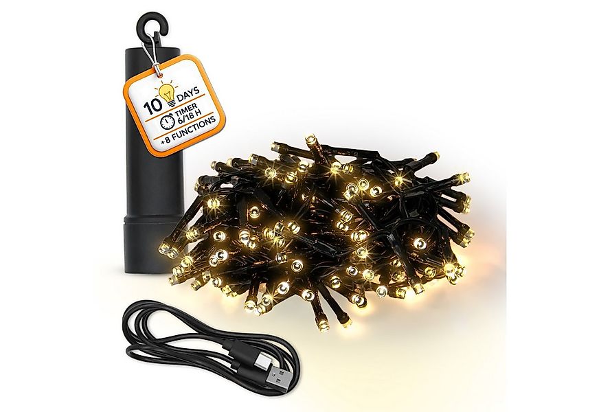Spetebo LED-Lichterkette Deko Beleuchtung Akku betrieben per USB aufladbar günstig online kaufen