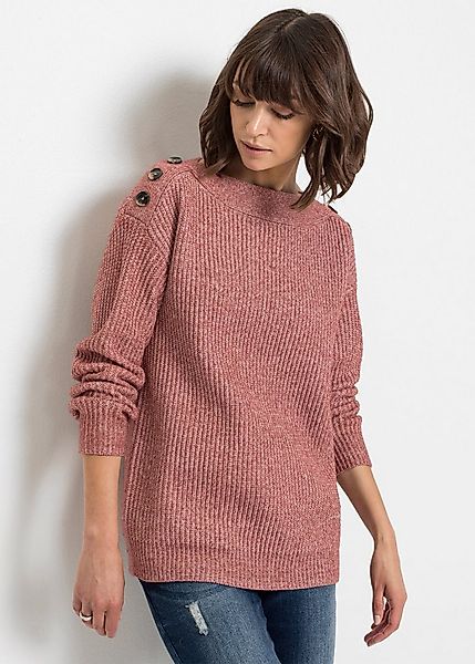 bonprix Strickpullover Pullover mit Knöpfen günstig online kaufen