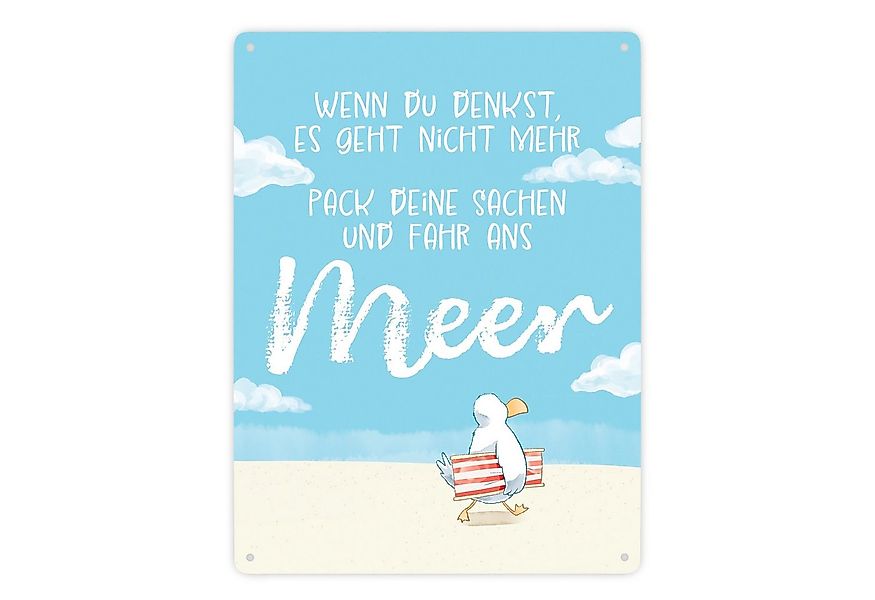 speecheese Metallschild Möwe Metallschild XXL in 28x38 cm mit Spruch Fahr a günstig online kaufen