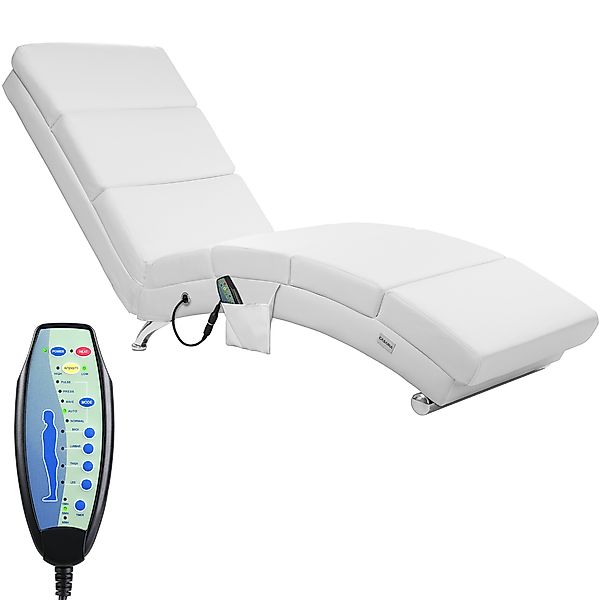 Chaise Lounge London White with Massage & Heating Function günstig online kaufen