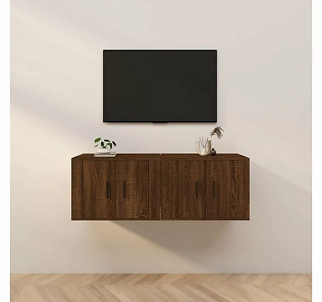 vidaXL TV-Schrank TV-Wandschränke 2 Stk. Braun Eichen-Optik 57x34,5x40 cm ( günstig online kaufen