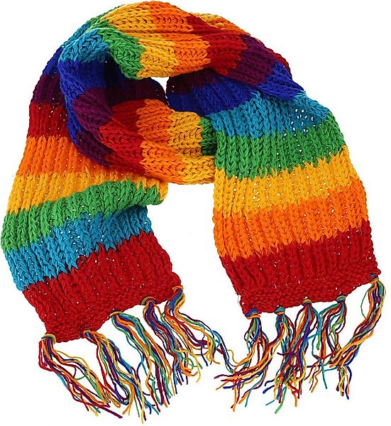 Guru-Shop Halstuch Handgestrickter Schal aus Schurwolle, bunter.. günstig online kaufen