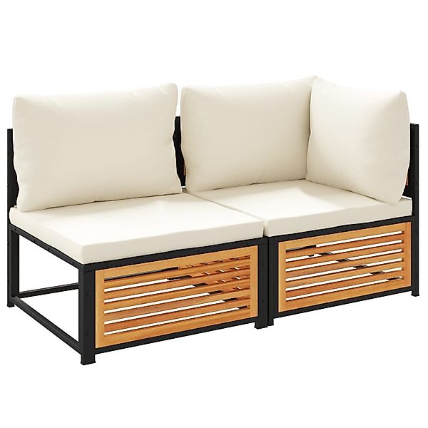 vidaXL Sofaelement Gartensofa mit Kissen 2-Sitzer günstig online kaufen