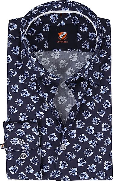 Suitable Hemd Blumen Navy - Größe 40 günstig online kaufen