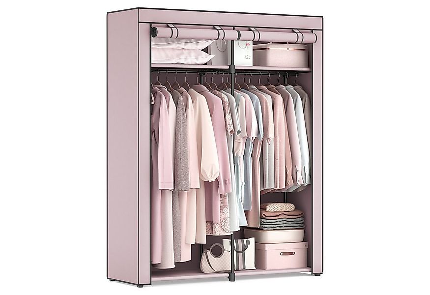 SONGMICS Stoffschrank mit Stangen zum Aufhängen, faltbar, 140 x 43 x 174 günstig online kaufen