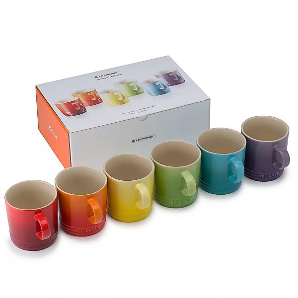 Le Creuset Tassen Geschenkset 35cl 6er Pack Rainbow günstig online kaufen