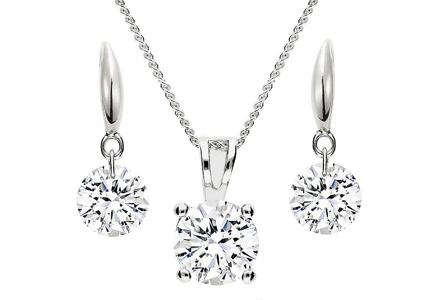 LÖB Ohrring und Ketten Set Set 925 Silber Kette Ohrringe Hängend Zirkonia S günstig online kaufen