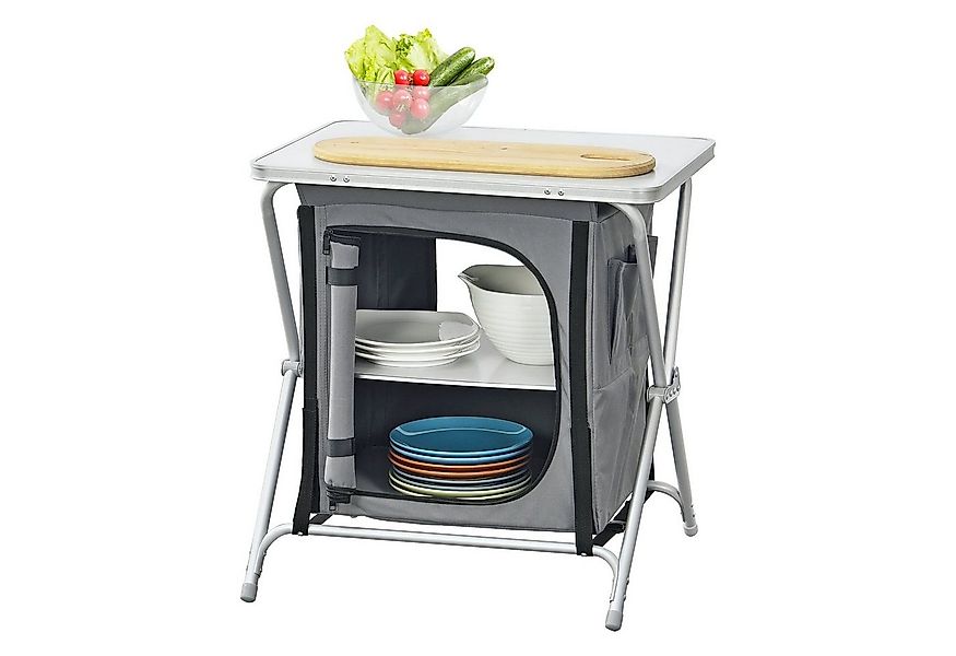 en.casa Campingtisch, Tullinge Campingküche 60x45x64 cm Dunkelgrau günstig online kaufen