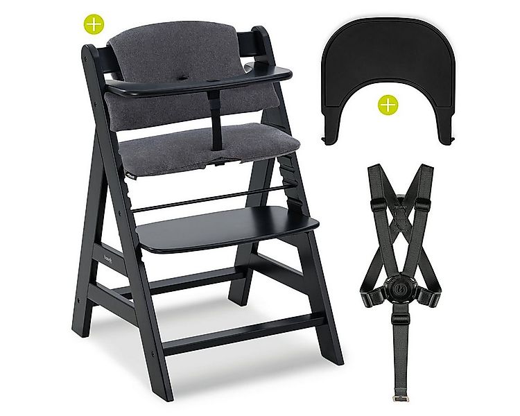 Hauck Hochstuhl Alpha Plus Black (Set), Mitwachsender Kinderhochstuhl mit E günstig online kaufen