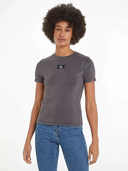 Calvin Klein Jeans T-Shirt "WASHED WOVEN LABEL RIB BABY TEE", mit Logopatch günstig online kaufen