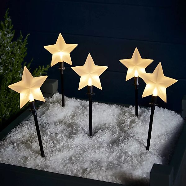 5er Set LED Stableuchten Sterne Weihnachtsdeko außen günstig online kaufen