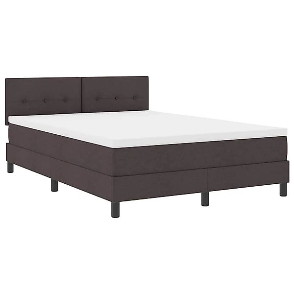 vidaXL Boxspringbett mit Matratze Dunkelbraun 140 x 200 cm Stoff 3342215 günstig online kaufen