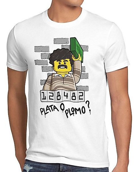 style3 T-Shirt Pablo Escobar Plata o Plomo kokain klemmbaustein günstig online kaufen