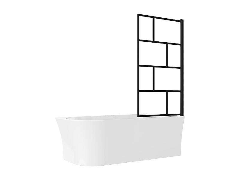 Duschbadewanne mit schwenkbarer Duschtrennwand - Weiß - 240 L - Ecke rechts günstig online kaufen