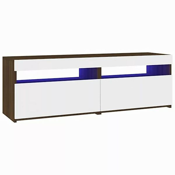 vidaXL TV-Schrank TV-Schränke 2 Stk mit LED Leuchten Braun Eiche 60x35x40 c günstig online kaufen