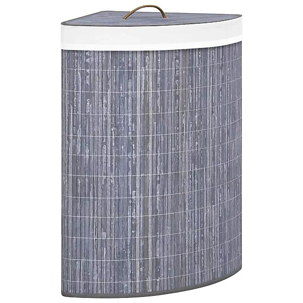 Eck-wäschekorb Bambus Grau 60 L günstig online kaufen
