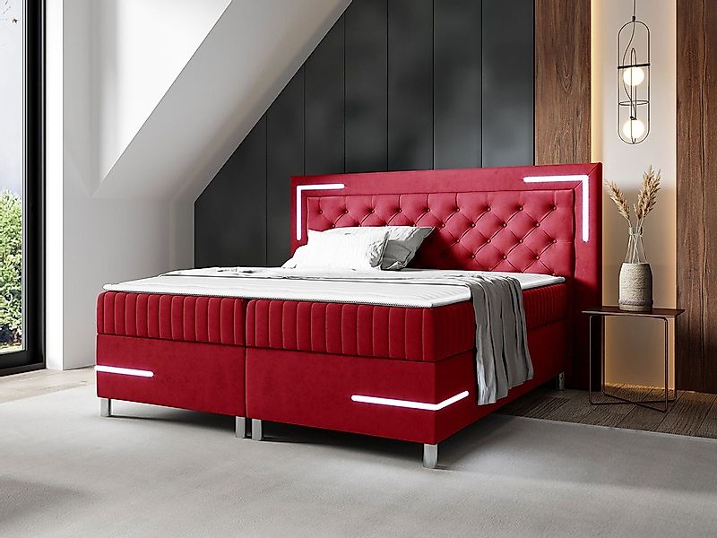 MIRJAN24 Boxspringbett Tenosi 5 LED (mit zwei Bettkästen), LED-Beleuchtung, günstig online kaufen