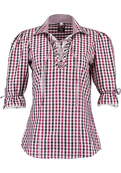 OS Trachten Trachtenbluse Paruvo Tailliert, Liegekragen, 1/1-Arm, Spitze günstig online kaufen