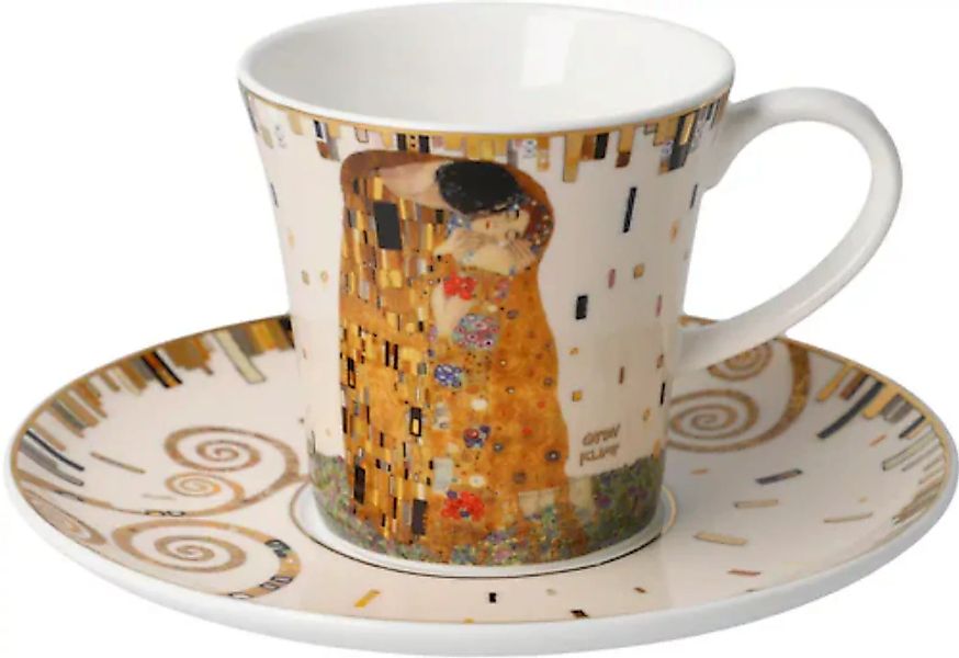Goebel Kaffeetasse Gustav Klimt - Der Kuss bunt günstig online kaufen